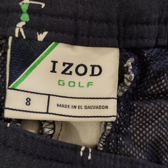 IZOD Golf Shorts Women’s Size 8 Navy Mini Golfer Print Stretch Casual Golf - Picture 9 of 9